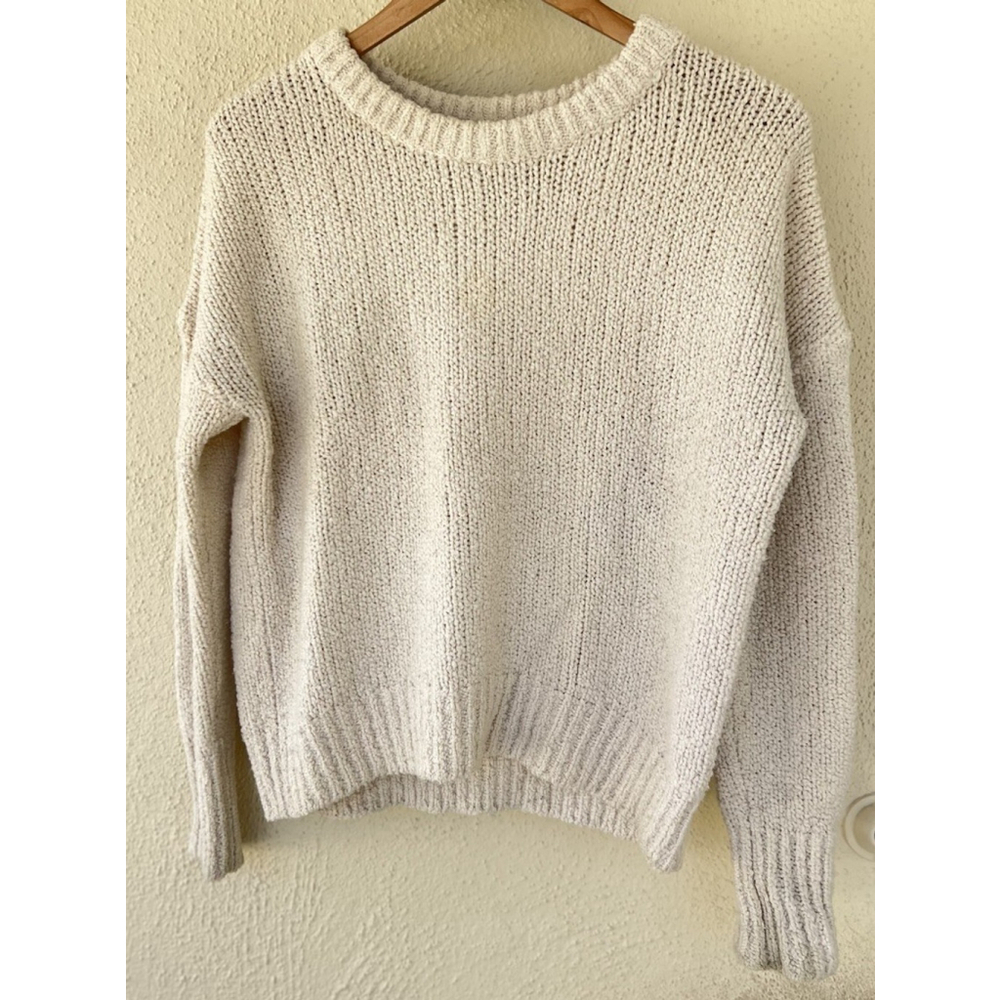 Steven Alan Cream Chunky Knit Crewneck Wool Sweater Womens Small Essential Thick